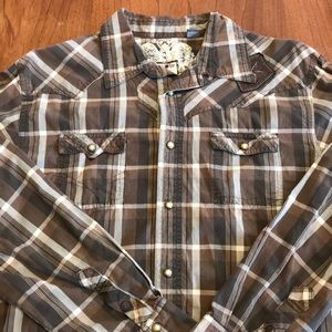 Indigo Star plaid button down